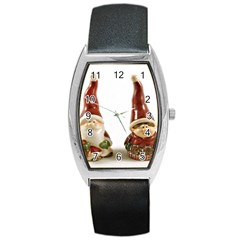 Christmas Figures 2 Barrel Style Metal Watch