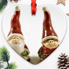 Christmas Figures 2 Heart Ornament (two Sides)