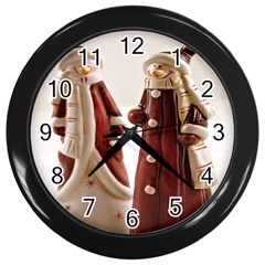 Christmas Figures 3 Wall Clock (Black)