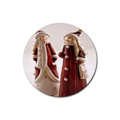 Christmas Figures 3 Rubber Coaster (round) by artworkshop