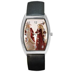 Christmas Figures 3 Barrel Style Metal Watch by artworkshop