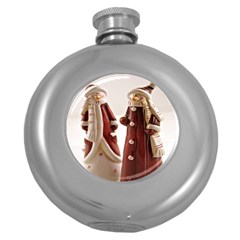 Christmas Figures 3 Round Hip Flask (5 Oz) by artworkshop