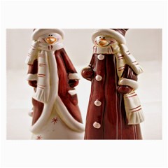 Christmas Figures 3 Large Glasses Cloth