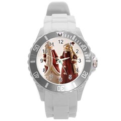 Christmas Figures 3 Round Plastic Sport Watch (L)