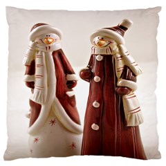 Christmas Figures 3 Large Flano Cushion Case (Two Sides)