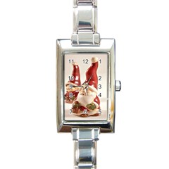 Christmas Figures4 Rectangle Italian Charm Watch by artworkshop