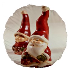 Christmas Figures4 Large 18  Premium Round Cushions by artworkshop