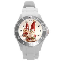 Christmas Figures4 Round Plastic Sport Watch (l)