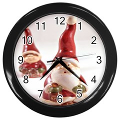 Christmas Figures 5 Wall Clock (black) by artworkshop