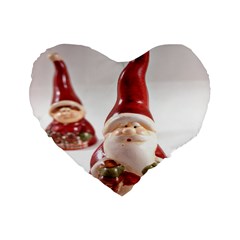 Christmas Figures 5 Standard 16  Premium Flano Heart Shape Cushions by artworkshop