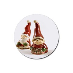 Christmas Figures 7 Rubber Round Coaster (4 Pack) by artworkshop