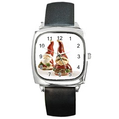 Christmas Figures 7 Square Metal Watch by artworkshop