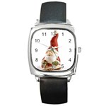 Christmas Figures 8 Square Metal Watch Front