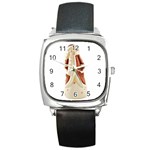 Christmas Figures 9 Square Metal Watch Front