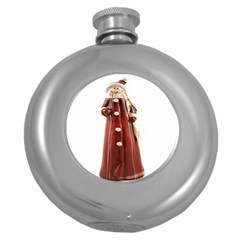 Christmas Figures 10 Round Hip Flask (5 Oz) by artworkshop