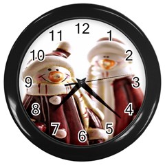 Christmas Figures 11 Wall Clock (black) by artworkshop