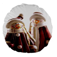 Christmas Figures 11 Large 18  Premium Flano Round Cushions by artworkshop