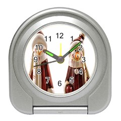 Christmas Figures Travel Alarm Clock by artworkshop