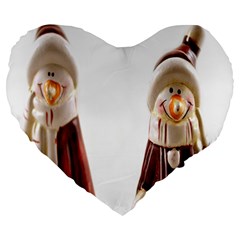 Christmas Figures Large 19  Premium Heart Shape Cushions by artworkshop