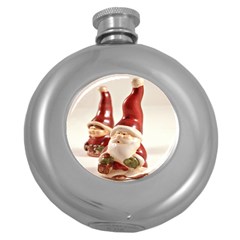 Christmas Figures4 Round Hip Flask (5 Oz) by artworkshop