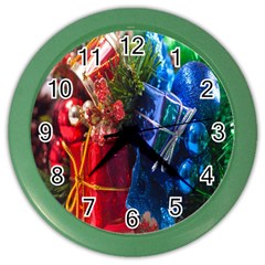 Christmas Ornaments Color Wall Clock by artworkshop