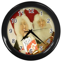 Christmas Puppets 2 Wall Clock (black) by artworkshop