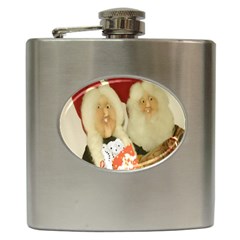 Christmas Puppets 2 Hip Flask (6 Oz) by artworkshop