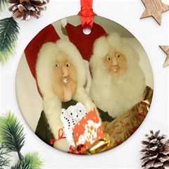 Christmas Puppets 2 Round Ornament (two Sides) by artworkshop