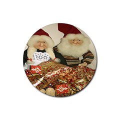 Christmas Puppets Rubber Round Coaster (4 Pack) by artworkshop