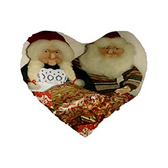 Christmas Puppets Standard 16  Premium Flano Heart Shape Cushions by artworkshop