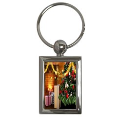 Christmas Tree And Presents Key Chain (rectangle)