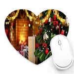 Christmas Tree And Presents Heart Mousepads Front