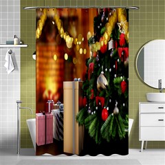 Christmas Tree And Presents Shower Curtain 48  X 72  (small)  by artworkshop