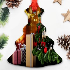 Christmas Tree And Presents Christmas Tree Ornament (two Sides) by artworkshop