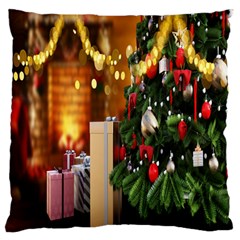 Christmas Tree And Presents Large Flano Cushion Case (two Sides) by artworkshop