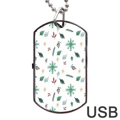 Christmass Theme Dog Tag Usb Flash (one Side) by artworkshop