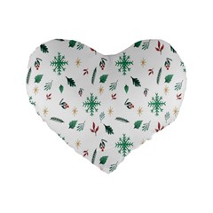 Christmass Theme Standard 16  Premium Flano Heart Shape Cushions by artworkshop