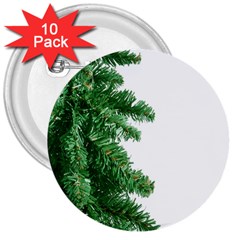 Green Christmas Tree Border 3  Buttons (10 Pack)  by artworkshop