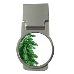 Green Christmas Tree Border Money Clips (round)  by artworkshop