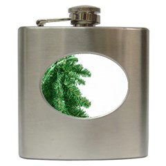 Green Christmas Tree Border Hip Flask (6 Oz) by artworkshop