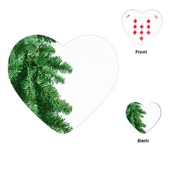 Green Christmas Tree Border Playing Cards Single Design (heart)