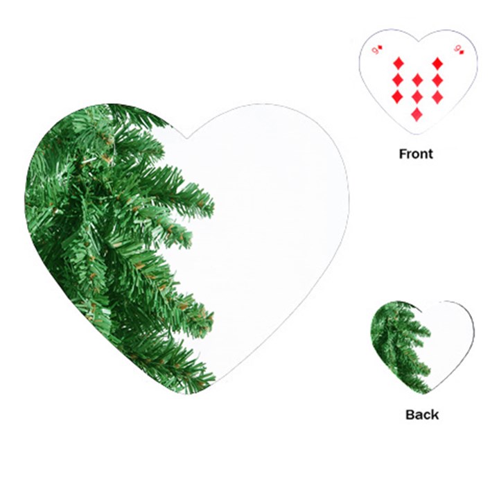 Green Christmas Tree Border Playing Cards Single Design (Heart)