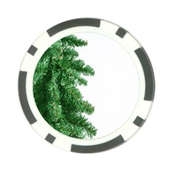 Green Christmas Tree Border Poker Chip Card Guard (10 Pack) by artworkshop