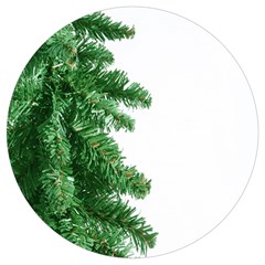 Green Christmas Tree Border Round Trivet by artworkshop