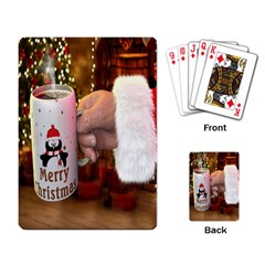 Merry Christmas - Santa Claus Holding Coffee Playing Cards Single Design (rectangle) by artworkshop