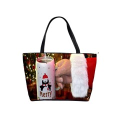 Merry Christmas - Santa Claus Holding Coffee Classic Shoulder Handbag by artworkshop