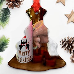 Merry Christmas - Santa Claus Holding Coffee Ornament (christmas Tree)  by artworkshop