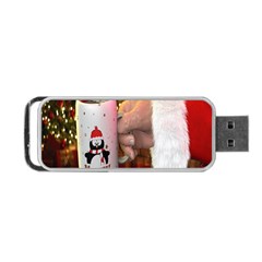 Merry Christmas - Santa Claus Holding Coffee Portable Usb Flash (one Side) by artworkshop