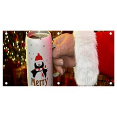 Merry Christmas - Santa Claus Holding Coffee Banner And Sign 4  X 2 