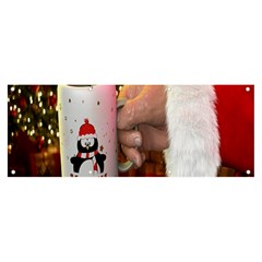 Merry Christmas - Santa Claus Holding Coffee Banner And Sign 8  X 3  by artworkshop